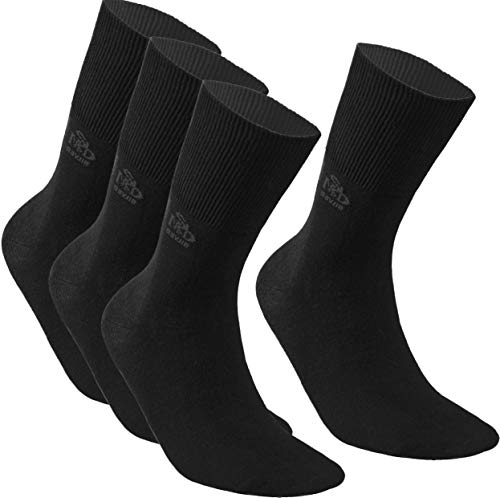 DeoMed 4paar Diabetiker Socken COTTON - Dünn ohne gummi Diabetikersocken Herren und Damen. (47-50, Schwarz) von DeoMed