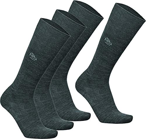 DeoMed 2paar MerinoWolle Diabetiker Kniestrümpfe ohne gummi Herren Wool Long Diabetiker-socken (39-42, Graphit - 2paar) von DeoMed