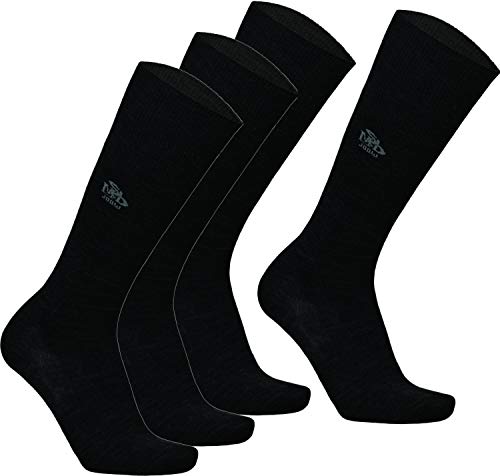 DeoMed 2paar MerinoWolle Diabetiker Kniestrümpfe ohne gummi Herren Wool Long Diabetiker-socken (39-42, Schwarz - 2paar) von DeoMed