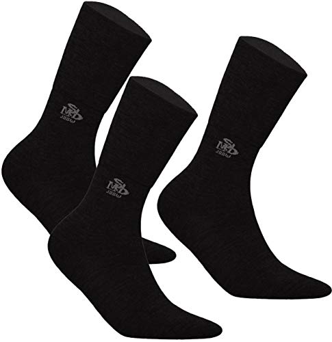 DeoMed 3paar MerinoWolle Diabetiker Socken ohne gummi dünn für Herren und Damen (39-42, Schwarz - 3paar) von DeoMed