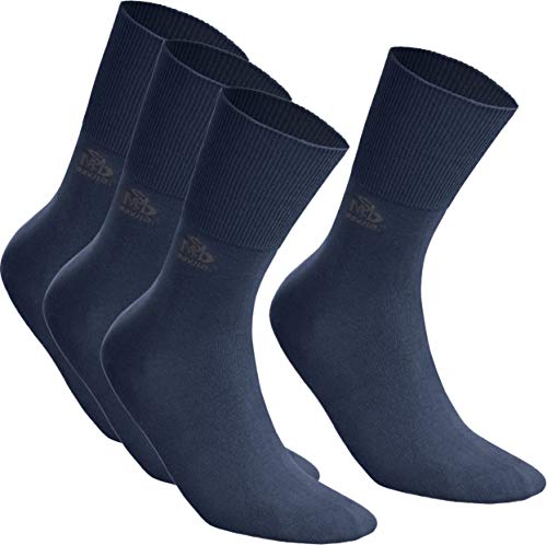 DeoMed 4paar Diabetiker Socken COTTON - Dünn ohne gummi Diabetikersocken Herren und Damen. (39-42, Marineblau) von DeoMed