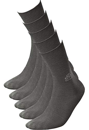 DeoMed Bamboo Socken Herren & Damen I komfortable medizinische Socken aus Bambus mit Sanitized Oberflächenveredelung I weiche Diabetikerstrümpfe ohne Naht u. Kompression I 5 Paar, Dunkelgrau 35-38 von DeoMed