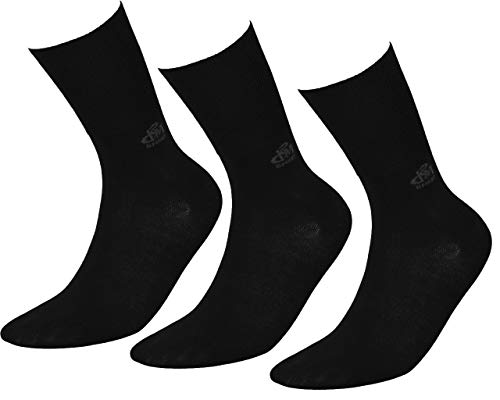 DeoMed Diabetiker-Socken Herren & Damen I 3 Paar Smart SeaCell medizinische Socken mit Zink und Meeresalgen I Weiche komfortable Diabetikerstrümpfe ohne Naht Gummi u. Kompression (39-42, Schwarz) von DeoMed