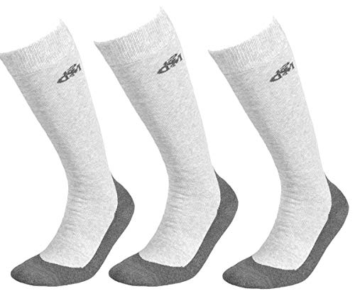 DeoMed Medic Deo® Long Diabetiker Kniestrümpfe Damen & Herren I medizinische Socken mit 3 Lagen Frottee I Extra weite Diabetikerstrümpfe ohne Naht und Kompression - 3 Paar (Aschgrau-Grau, 41-43) von DeoMed