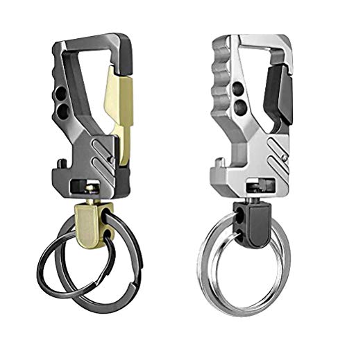 Deolven Auto Schlüsselanhänger,2 Stk. Flaschenöffner Schlüsselbund Schlüsselring Öffner für Männer und Frauen Multitool Schwerlast Keychain Geschenke für Angehörige und Freund von Deolven