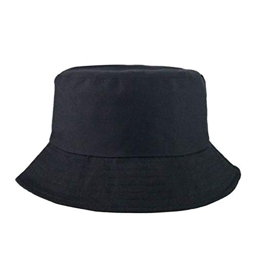 Deolven Fischerhüte,Fischer Hut Baumwolle & Polyester Becken Kappe Fischerhut Bucket Hat Sonnenhut Fishermütze für Kinder Junge Madchen Unisex Camping Wandern Angeln Jagd 52-54CM Schwarz von Deolven