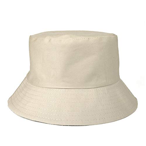 Deolven Fischerhüte,Fischer Hut Baumwolle & Polyester Becken Kappe Fischerhut Bucket Hat Sonnenhut Fishermütze für Kinder Junge Mädchen Unisex Camping Wandern Angeln Jagd 52-54CM Beige von Deolven