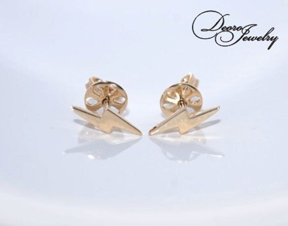 Donner Gelbgold Ohrringe Für Frauen Mädchen Kinder Baby 14K Solid Gold von DeoroJewelryDesign