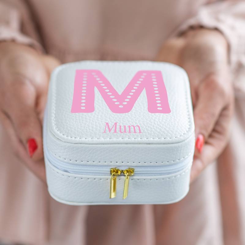 Personalisierte Weiße Reise Schmuckschatulle Monogramm Aufbewahrungsbox Personalisierte Weiße Reise Schmuckschatulle Monogramm Aufbewahrungsbox von DepartmentOfGifting