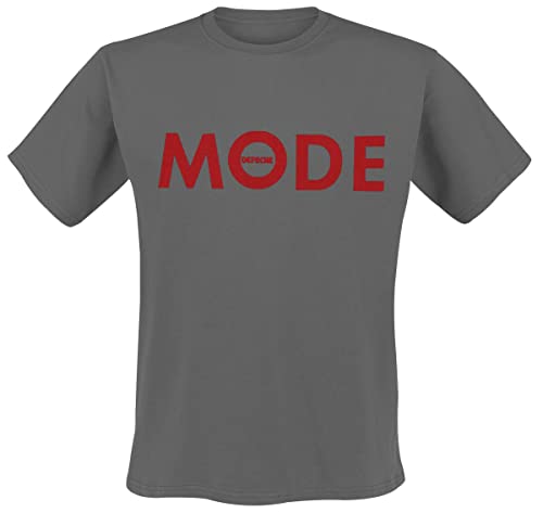 Depeche Mode Red Logo Männer T-Shirt Charcoal 4XL 100% Baumwolle Band-Merch, Bands, Nachhaltigkeit von Depeche Mode