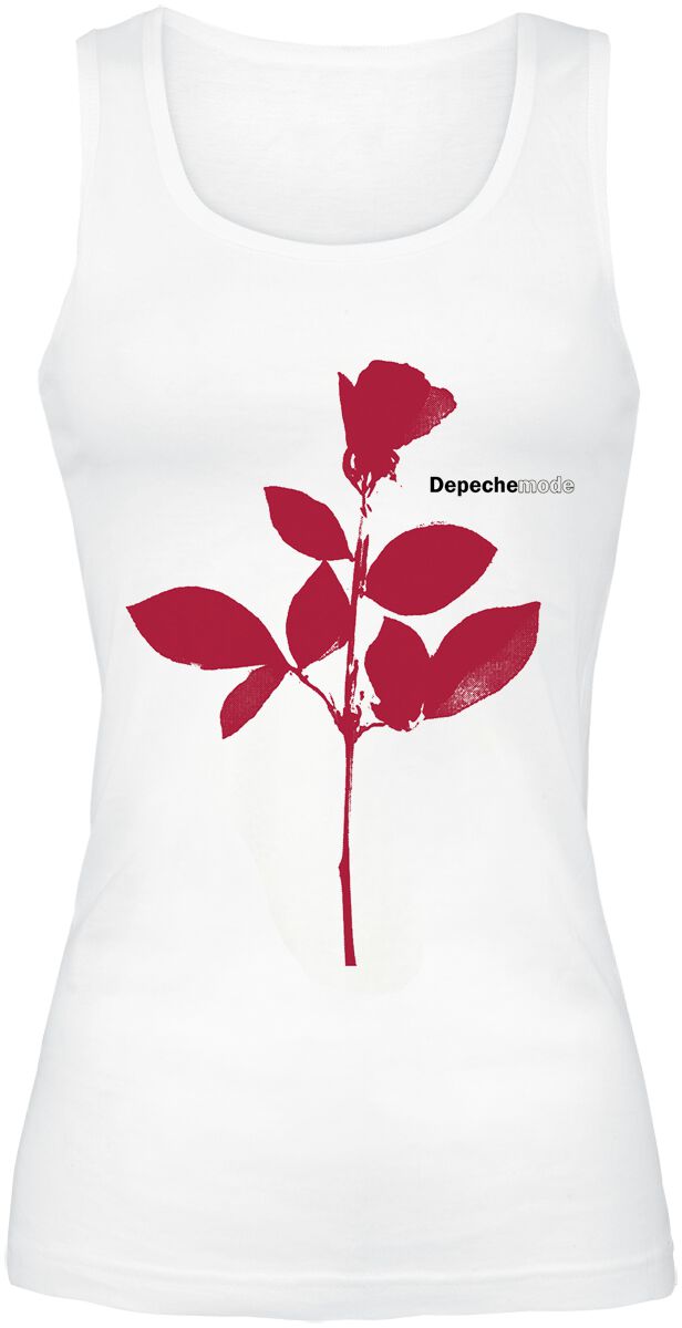 Depeche Mode Top - Rose - M bis XXL - für Damen - Größe L - weiß  - Lizenziertes Merchandise! von Depeche Mode
