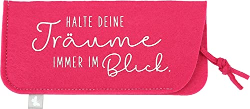 Depesche 11838-046 - Brillenetui aus Filz, in Pink und mit der Aufschrift ,,Halte deine Träume immer im Blick.´´ von Depesche