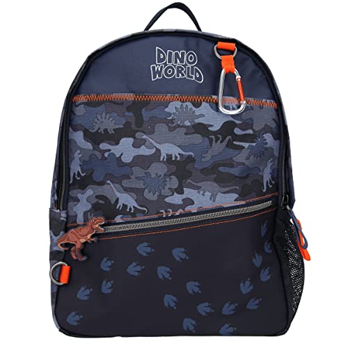 Depesche 11861 Dino World - Rucksack T-Rex, Kinder-Rucksack mit Dinosaurier Motiv, ca. 36 x 28 x 12 cm groß, mit geräumigem Hauptfach, Frontfächern, Seitentasche und Brustgurt von Depesche