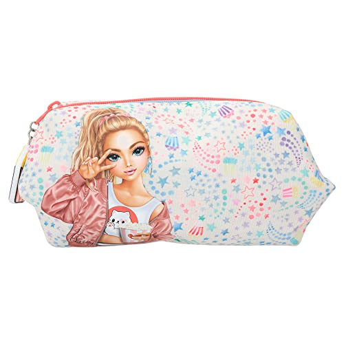 Depesche 12387 TOPModel Cutie Star - Kosmetiktasche mit Model-Motiv und Sternchen-Muster, Beauty Case mit Innentasche von Depesche