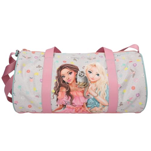 Depesche 13122 TOPModel Juicy - Sporttasche in Hellgrau, mit Model Motiv und buntem Muster, Handtasche mit verstellbarem Gurt Depesche 13122 TOPModel Juicy - Sporttasche in Hellgrau, mit Model Motiv und buntem Muster, Handtasche mit verstellbarem Gurt von Depesche
