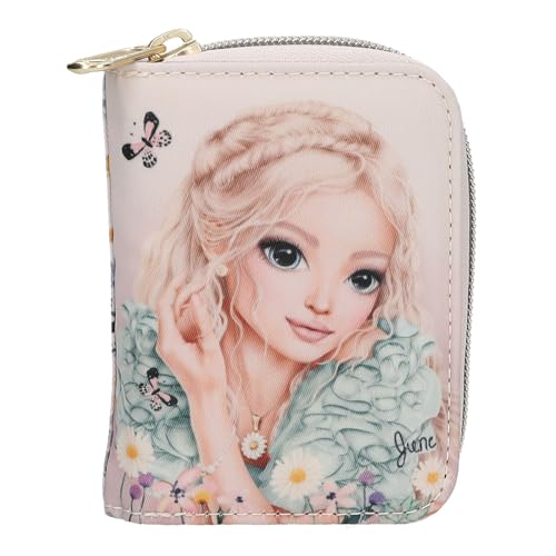 Depesche 13310 TOPModel Summer Feeling - Portemonnaie in Rosa, mit Model Motiv und Blumen Muster, Geldbörse mit Klettverschluss von Depesche