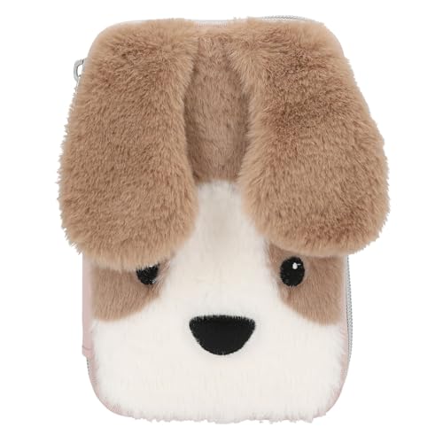 Depesche 13127 Princess Mimi Milo - Gefüllte 2-Fach Federtasche in Rosa, mit Hunde Motiv und Schlappohren, Federmappe mit Buntstiften, Lineal, Schere uvm. von Depesche