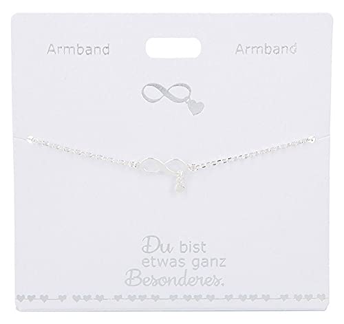 Depesche 4715-030 Armband für Damen mit den Symbolen Unendlichkeit und Herz als Anhänger, versilbert, variabel in der Länge tragbar (15 - 20 cm), ideal als Geschenk für die Partnerin, (beste) Freundin von Depesche