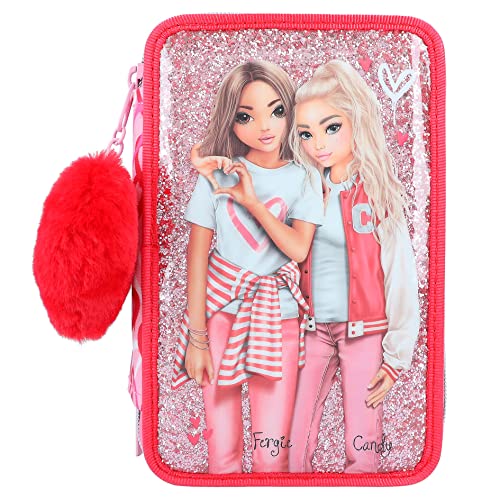 Depesche TOPModel 12230 One Love 3-Fach Federtasche mit Glitzer von Depesche