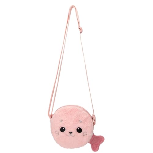 Depesche Unisex Kinder 13727 Princess Mimi Robby-Kleine Umhängetasche in Rosa, mit Robben Motiv, Plüsch und apllizierten Flossen, Handtasche mit längenverstellbarem Tragegurt, 0 von Depesche