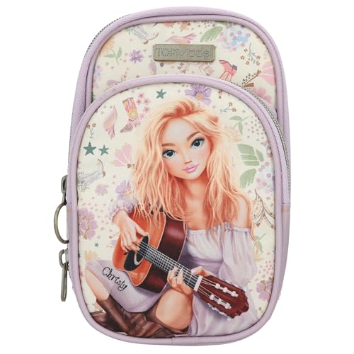 Depesche Unisex Kinder Smartphonetasche 13668 TOPModel Cowgirl-Handytasche in Lila, mit Model Motiv und Blumen Muster, Tragetasche für das Smartphone mit Umhängeschlaufe, Flieder von Depesche