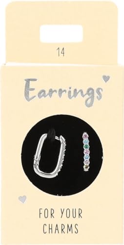 Depesche 11833-014 Creolen Ohrringe in ovaler Form, mit bunten Steinen, versilbert, ideal als kleines Geschenk von Depesche