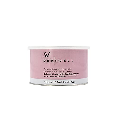 DEPIWELL LIPOSOLUBILE TITANIUM ROSA PROFESSIONAL VASO 400ml - Enthaarungswachs für Gesicht und Körper - Unisex - Wasserfrei - Haarentfernung - Frauen mit empfindlicher Haut von DEPIWELL