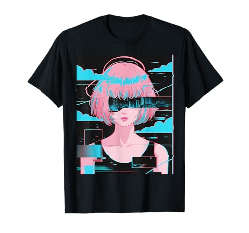Vaporwave Japanese Girl Glitchcore Cyber Goth Anime T-Shirt Vaporwave Japanese Girl Glitchcore Cyber Goth Anime T-Shirt von Depressed Clothes Glitchcore Vaporwave Clothing