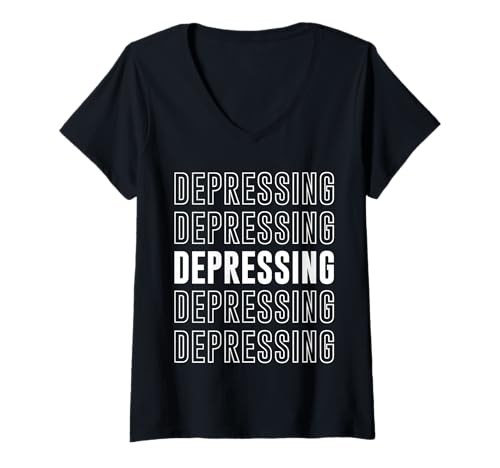 Damen Deprimierend T-Shirt mit V-Ausschnitt Damen Deprimierend T-Shirt mit V-Ausschnitt von Depressing Apparel