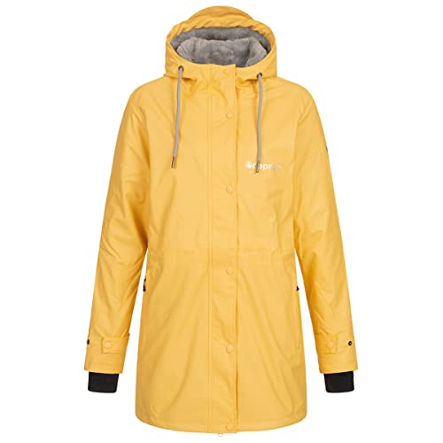 Deproc Active Damen Friesennerz Regenmantel Kapuze Gefüttert Wasserdicht Wetterfest Übergangsjacke New Ellesmere Regenjacke, Sun Yellow, 36 von Deproc Active