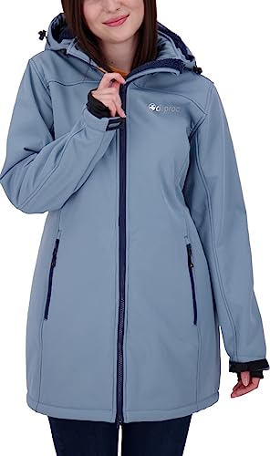 Deproc Active Damen Gefütterter Softshellmantel Kurzmantel mit abnehmbarer Kapuze Softshelljacke Übergangsjacke KEELE Peak von DEPROC-Active