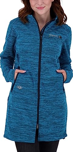 Deproc Active Damen Leichter Softshellmantel Kurzmantel Windstopper Softshelljacke Übergangsjacke ELMSDALE Long II Strickfleecemantel, türkis, 42 von Deproc Active