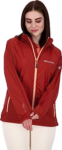 Deproc Active Damen Regenmantel Mit Kapuze Atmungsaktiv Wasserdicht Wetterfest Windbreaker Übergangsjacke Robson Women Regenjacke, Ketchup, 50 Große Größen EU von Deproc Active