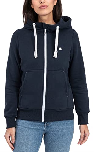 Deproc Active Damen Sweatjacke mit Kapuze Kapuzenjacke Zip Fleecejacke Windbreaker Hoodie mit Reißverschluss FinjaCMYK Kapuzenpullover, Navy, 42 von DEPROC-Active