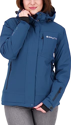 Deproc Active Damen Winterjacke Skijacke mit abnehmbarer Kapuze Gefüttert Wasserdicht Wetterfest Windbreaker Übergangsjacke Parka MONTREAL von Deproc Active