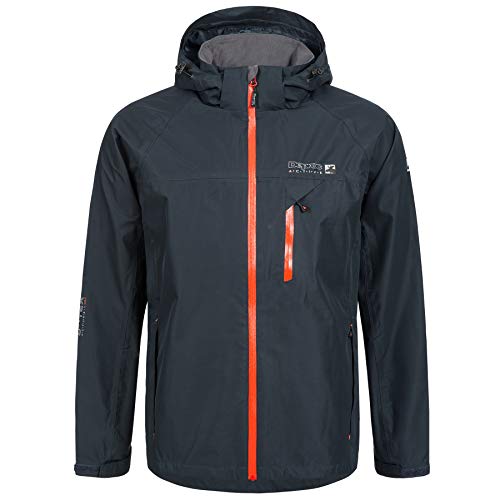 Deproc Active Herren Outdoorjacke Mit Kapuze Atmungsaktiv Wasserdicht Wetterfest Windbreaker Übergangsjacke Durell Mens Regenjacke, Anthraprint, XL EU von DEPROC-Active