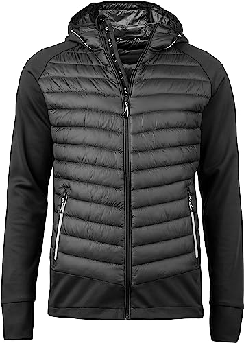 Deproc Active Herren Strickfleecejacke Windbreaker Übergangsjacke Mirk Peak Men Fleecejacke, Black, Large von DEPROC-Active