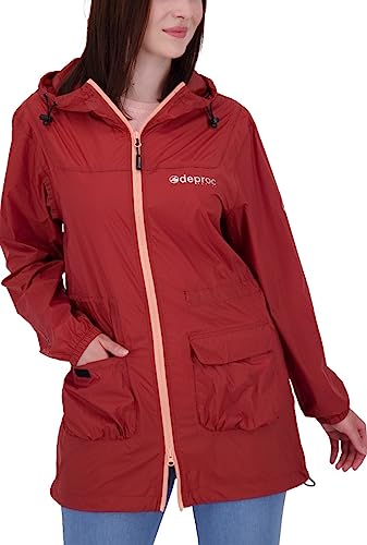 Deproc Active Leichter Damen Regenmantel Regenjacke mit Kapuze Wasserdicht Wetterfest Windbreaker Übergangsjacke LYNN WOMEN von DEPROC-Active