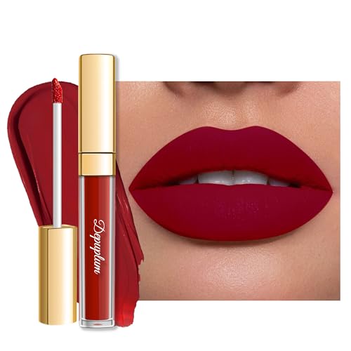 Matt Dunkelrot Lippenstift für Damen, Superstay Long Lasting Lipstick Anti-Flecken-Flüssigkeit Dunkle Lippenstifte Tierversuchsfrei (DM18 von Depuplum