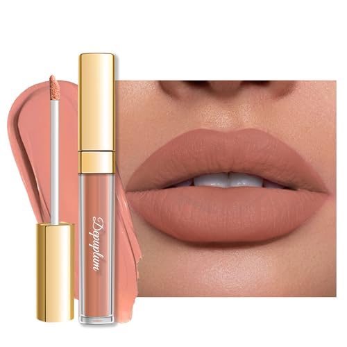 Nude Matte Lippenstift Damen Braun Langanhaltend Fleckenbeständig Tierversuchsfreies Lippen-Make-up (DM27 Rosy Nude) von Depuplum