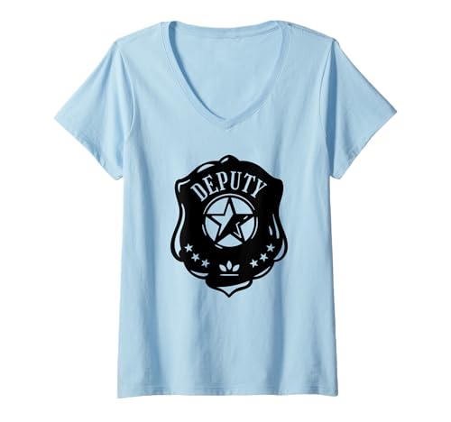 Damen Sheriff Funny - Stellvertreter T-Shirt mit V-Ausschnitt Damen Sheriff Funny - Stellvertreter T-Shirt mit V-Ausschnitt von Deputy Funny