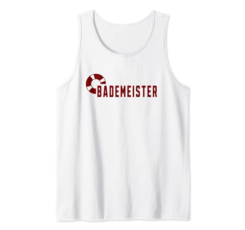 Herren Schwimmbad Badeaufsicht im Sommer helles Weißes Bademeister Tank Top von Der Bademeister hat immer Recht - Poolpolizei