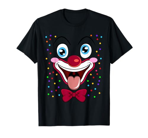 Köln Karneval Clown Kostüm T-Shirt für Frauen - Schwarz, Kurzarm, S (EU) von Der Clown erhält an Karneval die meisten Küsse