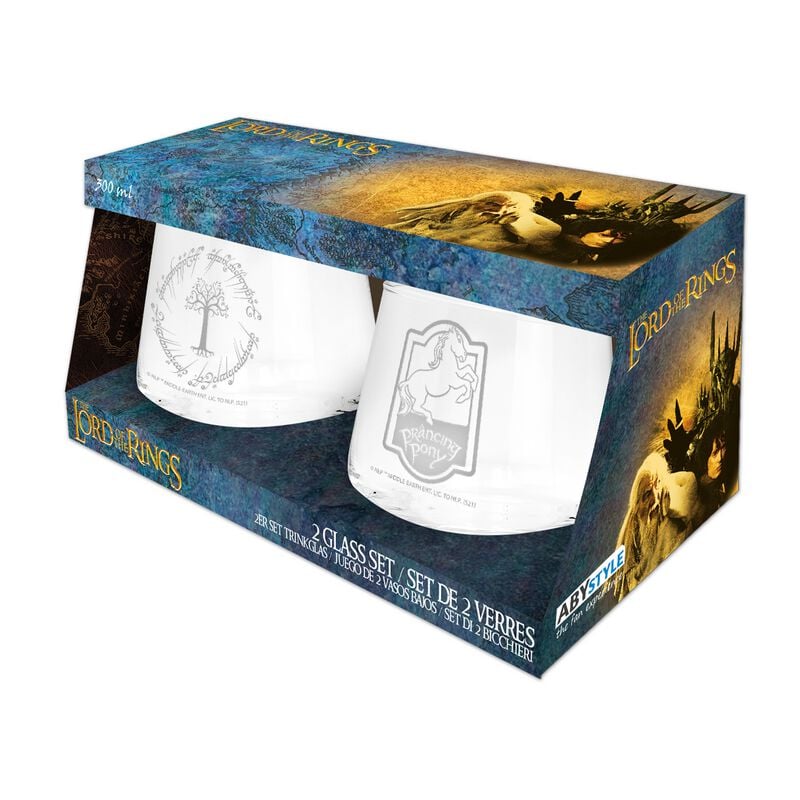 Der Herr der Ringe Gläser Set - Prancing Pony und Gondor Glas-Set durchsichtig von Der Herr der Ringe