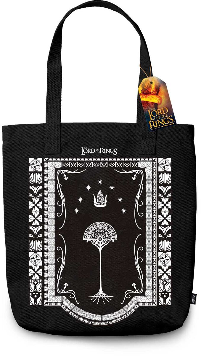 Der Herr der Ringe Gondor Stofftasche schwarz weiß von Der Herr der Ringe