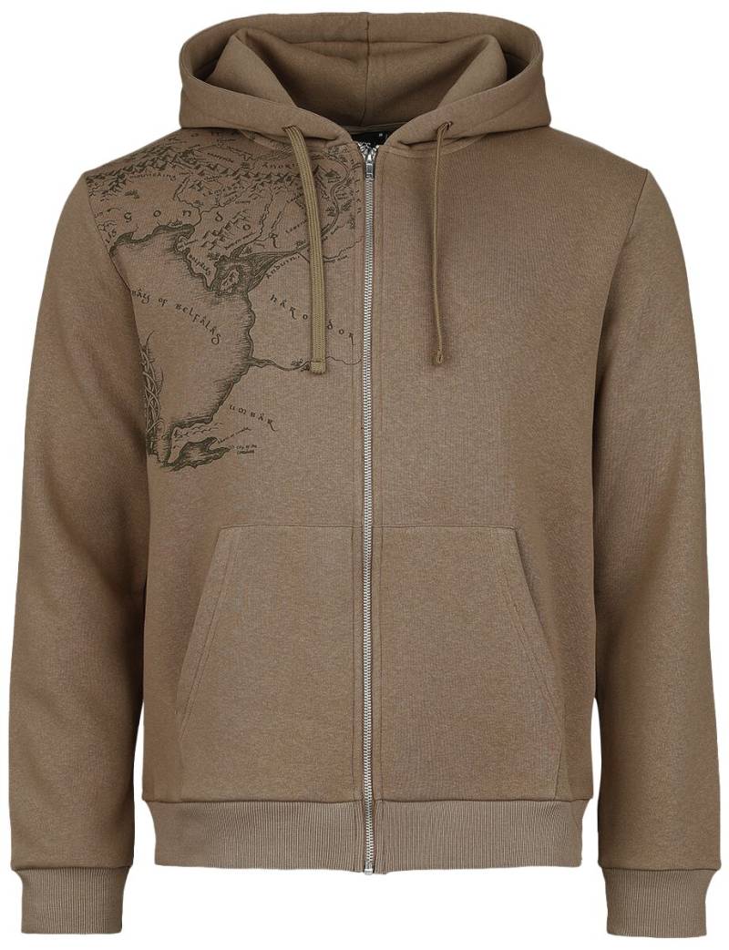 Der Herr der Ringe Kapuzenjacke - Rohan Gondor Map - S bis 3XL - für Männer - Größe XXL - hellbraun  - EMP exklusives Merchandise! von Der Herr der Ringe