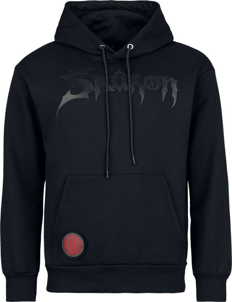 Der Herr der Ringe Kapuzenpullover - Heat Logo - Sauron - Black On Black - S bis XXL - für Männer - Größe S - schwarz  - EMP exklusives Merchandise! von Der Herr der Ringe