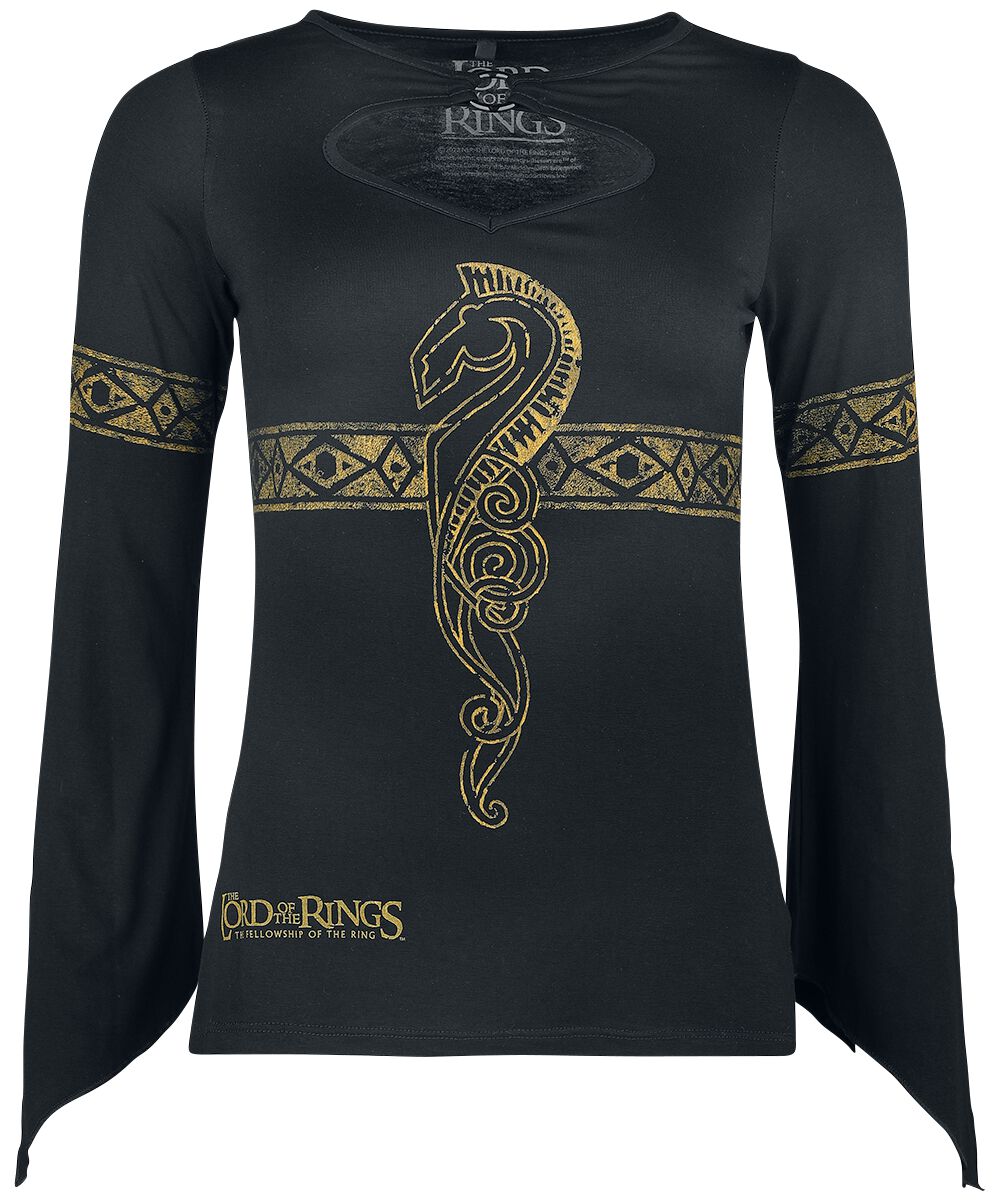 Der Herr der Ringe Langarmshirt - Horse Of Rohan - M bis XXL - für Damen - Größe XXL - schwarz  - EMP exklusives Merchandise! von Der Herr der Ringe