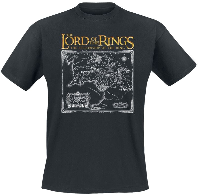 Der Herr der Ringe Map Fellowship T-Shirt schwarz in M von Der Herr der Ringe