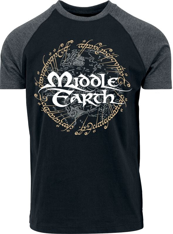 Der Herr der Ringe Middle Earth T-Shirt anthrazit schwarz in XXL von Der Herr der Ringe